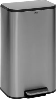 Produktbild von Abfalleimer/Treteimer Norvik - matt silber - Edelstahl Metall - 30 Liter - 36 x 30 x 61 cm - Kuche