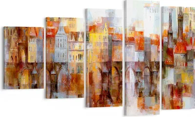 Produktbild von Bild auf Leinwand - Leinwandbild - Stadt Mietshaus - 100x60cm - Wand Bild - Wanddeko - Wandbilder - Leinwanddruck - Bilder - Kunstdruck - Wanddekoration - Leinwand bilder - Wandkunst - EG100x60-3476