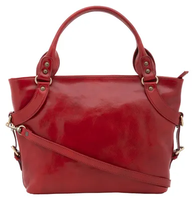 Produktbild von Damenhandtasche aus echtem Leder, Rundleder, mit abnehmbarer Schulterriem, hergestellt in Italien