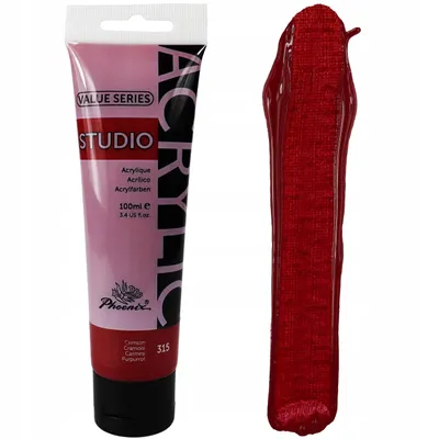 Zdjęcie produktu dla Farba Akrylowa Czerwona Malinowa Artystyczna Phoenix 315 Crimson 100ml