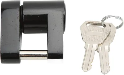 Imagen del producto de Cerradura para enganche de remolque, fabricada en aleación de zinc, de 1/4 de pulgada, para protección antirrobo, ideal para remolques