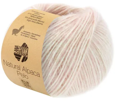 Produktbild von Lana Grossa NATURAL ALPACA PELO 50 g flauschige Netzgarnstruktur gefüllt mit Baby-Alpakafasern 125 m Farbe 011  - Zartrosa meliert