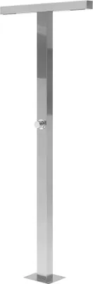 Produktbild von BELIANI Gartendusche Silber Kunststoff für 2 Personen mit Mischbatterie Kalt- und Warmwasseranschluss Wasserfall Freistehend Modern Außendusche Outdoor