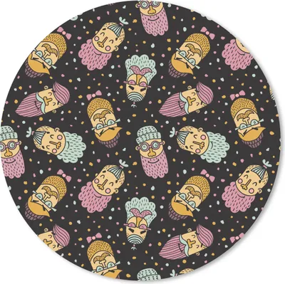 Produktbild von MuchoWow® Mauspad Mousepad Muster - Bart - Gesicht - Jungen - Kinder - Kinder 20x20 cm - Mousepads - Maus Mat - Pad - Mausunterlage - Schreibtischmatte