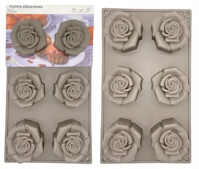 Produktbild von Elhandel Silikon-Backform Rosen 6er Muffinform für Cupcakes