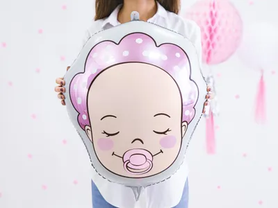 Produktbild von Folienballon Baby Mädchen 40x45cm rosa beige