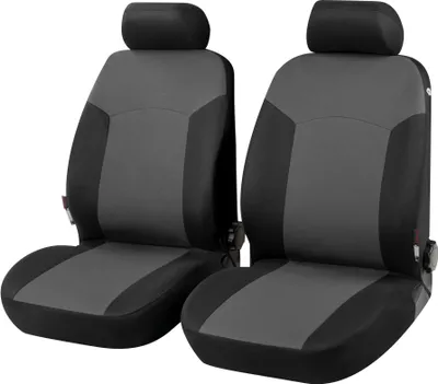 Produktbild von WALSER Auto-Sitzbezug Portland, Universal-Sitzbezug, Vordersitzbezüge, Auto-Schonbezug, PKW-Sitzbezug Vordersitze, Sitzschoner-Auto grau/schwarz