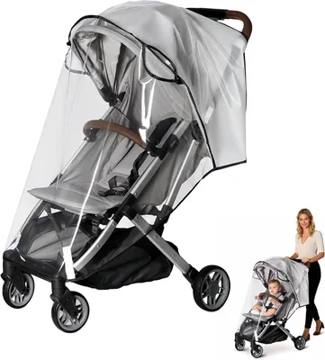 Produktbild von Kinderwagen Regenschutz universal, wasserdicht, transparent, atmungsaktiv, für Kinderwagen