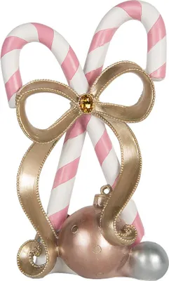 Produktbild von Clayre & Eef Weihnachtsdekorationsfigur Zuckerstange 19x14x30 cm Rosa Kunststoff