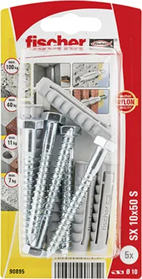 Image de Chevilles et vis Fischer 5 Chevilles et vis (10 x 50 mm)