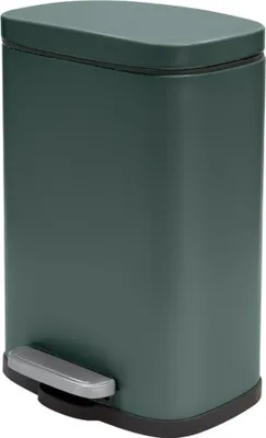 Produktbild von Spirella Kosmetikeimer 5 Liter Edelstahl mit Absenkautomatik und Inneneimer "Akira" Badezimmer Mülleimer Softclose Abfalleimer Dunkelgrün