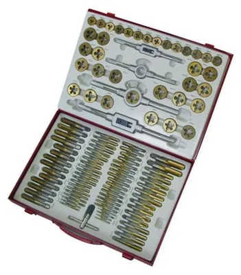 Image de Ensemble de tarauds et outils de filetage - 110 pièces - revêtement TiN