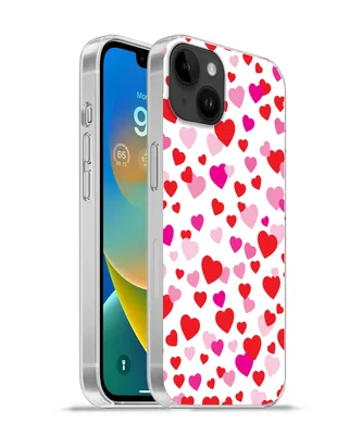Produktbild von MuchoWow® Handyhülle Schutzhülle Hülle für Apple iPhone 14 Plus - Soft case Eine Illustration mit bunten Herzen Silikon Softcase Handy Hülle - Abbildung