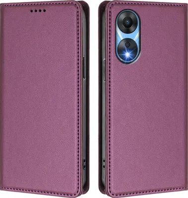 Immagine prodotto di Custodia in pelle per Oppo A78 5G, custodia magnetica in Finto cuoio con supporto Viola