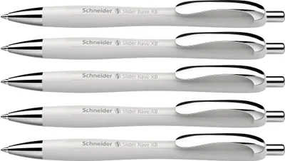 Produktbild von Kugelschreiber Schneider Slider Rave XB, silver grey - Mine blau, 5 Stück