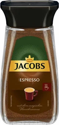 Produktbild von Jacobs Espresso, Löslicher Kaffee, Instantkaffee, Instant Kaffee, Löskaffee, Glas, 6 x 100 g