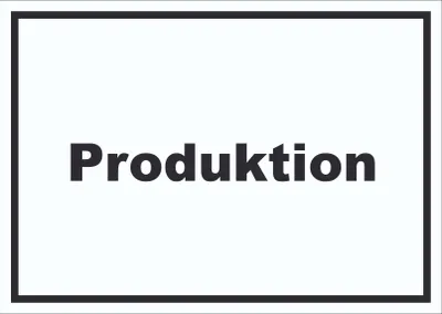 Produktbild von Produktion Schild mit Text Herstellung Fertigung waagerecht A0 (841x1189mm)