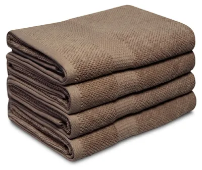 Produktbild von DoubleDry Handtücher Set - Popcorn Weave Kollektion - 70x140 cm - 4 Teilig - 100% Baumwolle - 450 g/m² - Weich - Saugfähig -   Green  - Nougat