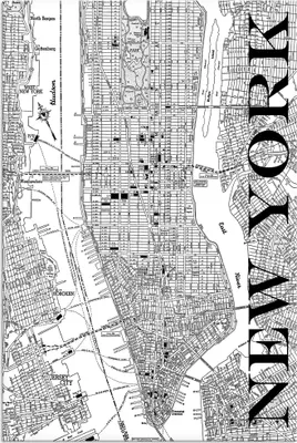 Produktbild von ARTland Leinwandbild New York Karte Straßen Karte Größe: 40x60 cm