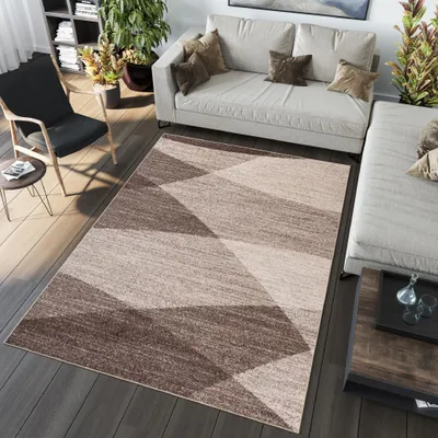 Immagine prodotto di Tappeto soggiorno camera da letto a pelo corto moderno design screziato beige marrone ÖKOTEX 160 x 220 cm