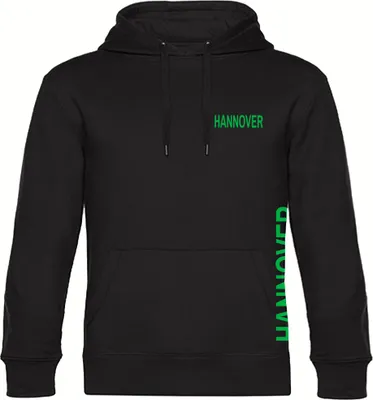 Produktbild von multifanshop Kapuzen Sweatshirt - Hannover - Brust & Seite, schwarz, Größe XXL