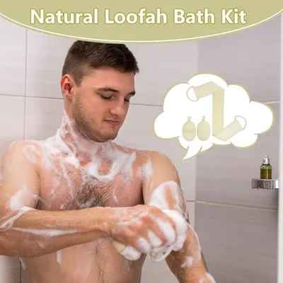 Produktbild von Organischer Luffaschwamm, besonders weich, waschbar und wiederverwendbar | -Luffa für Bad, Gesichtspflege, Rückenpeeling, Spa, Reisen, Küchenreinigung und Geschirrspülen