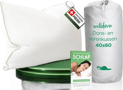 Produktbild von Kopfkissen 40x60, 3 Kammern, Daunenfedern, mittelschwer, für Nackenstütze