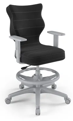 Produktbild von Jugend-Wachstumsstuhl Ergonomischer Schreibtischstuhl Für Körpergrösse 146-176 Cm, Duo Grau Velvet 17, Mit Fussstütze