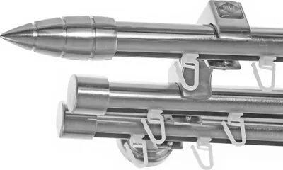 Produktbild von Innenlauf Edelstahl Look Gardinenstange 20mm Wandträger 3-läufig mit Spitze H60 E81E30 II+ 1x B20I