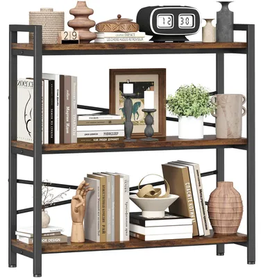 Image de Solidchoice - Étagère de rangement en bois et métal, 3 niveaux