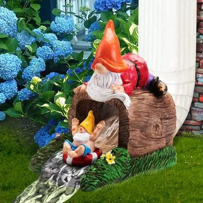 Produktbild von Dachrinnenverlängerung - Gartenfigur - Außen Dekoration - Handbemaltes Harz - 16x16x15cm - Bunt