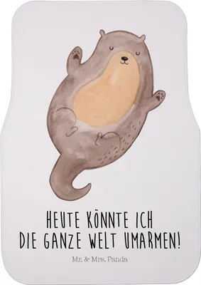 Produktbild von Mr. & Mrs. Panda Auto Teppich Otter Umarmen - Weiß - Geschenk, Optimistisch, Fußmatte, Auto-Fußmatte, Fürs, Automatte, Hallo, gut Gelaunt, Seeotter See, glücklich