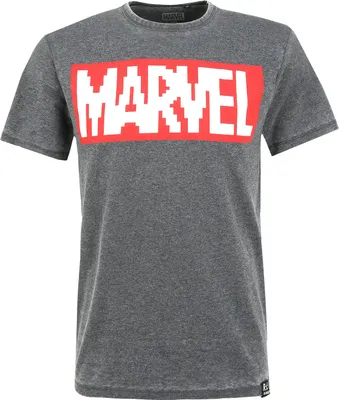 Produktbild von Recovered T-Shirt Marvel Pixel Logo Charcoal im zeitlosen Design Charcoal L