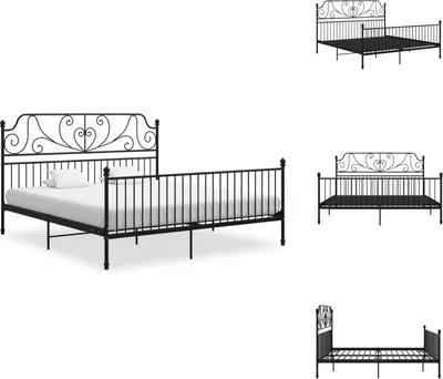 Produktbild von vidaXL Bettgestell Schwarz Metall 180x200 cm -  Betten & Bettgestelle