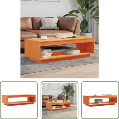 Produktbild von The Living Store Couchtisch Wachsbraun 110x50x33,5 cm Massivholz Kiefer