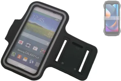 Produktbild von Kompatibel mit Blackview N6000SE Neopren Jogging Armband Sportarmband Oberarmband schwarz kompatibel mit Blackview N6000SE mit Reflektor Streifen.