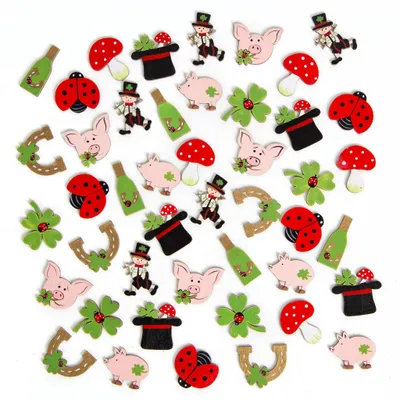 Produktbild von Glücksbringer Set 45 TLG. Silvester Party Streudeko 4,5 cm