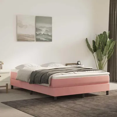 Produktbild von vidaXL Taschenfederkernmatratze Mittel Rosa 140x220x20 cm Samt