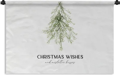 Produktbild von MuchoWow® Wandteppich Wandbehang Weihnachten - Weihnachtsbaum - Zitat 90x60 cm Tapisserie Dekoration Wandtuch - Wandskulpturen - Bildteppich