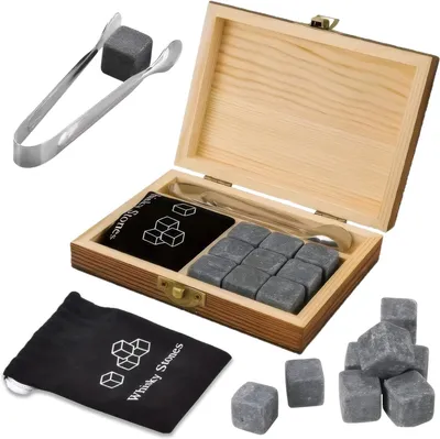 Produktbild von Whisky-Steine – Zange – Whisky-Geschenkset – Geschenke für Männer – Weihnachtsgeschenke – Personalisierte Geschenke für Männer