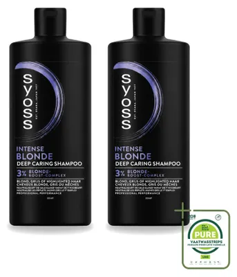 Image de 2 flacons de shampooing Syoss Intense Blonde - 440 ml - Lot de 2