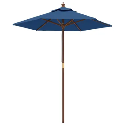 Immagine prodotto di vidaXL Ombrellone con asta in legno azzurro 196x231 cm