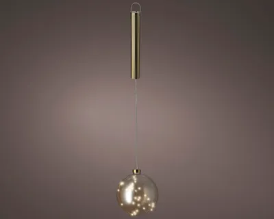 Image de Boule à Suspendre En Cristal Microled, Or, ø14cm.lumineo