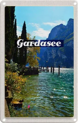 Produktbild von vianmo Blechschild 18x12 cm Gardasee ItalienSonne Bildmotiv Reisemotiv Abenteuer Reisen Urlaub