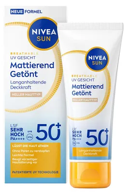 Produktbild von NIVEA SUN Breathable UV Gesicht mattierend hell LSF 50+ 40ml