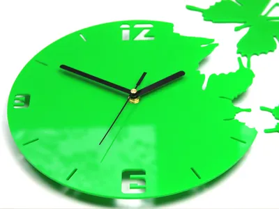Produktbild von ModernClock, wanduhr, Schmetterling Wanduhr, Uhr, 60cm x 45cm, DIY  Grün