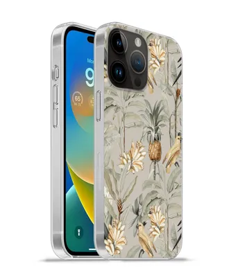 Produktbild von MuchoWow® Handyhülle Schutzhülle Hülle für Apple iPhone 14 Pro - Softcase Blume - Ananas - Vogel Silikon Softcase Handy Hülle - Umschlag