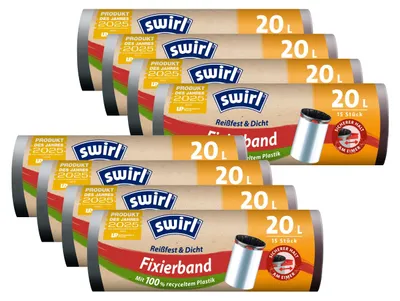 Produktbild von 8x Swirl Fixierband Müllbeutel 20L ( 15 stk./Rolle )