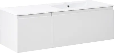 Zdjęcie produktu dla BELIANI Szafka łazienkowa z umywalką jasnoszara MDF wisząca pod umywalkę zlew 120 cm styl nowoczesny