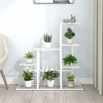 Produktbild von Möbel Blumenständer 94,5x25x88 cm Weiß Metall - Beete &48832